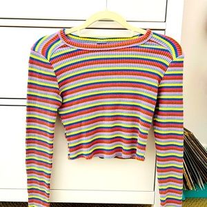 Wild fable long sleeved striped ribbed top